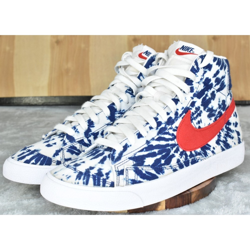 Nike Blazer '77 Vintage Men Shoes Size 12 Mid Blue Tie-Dye Sneakers CZ7874-600